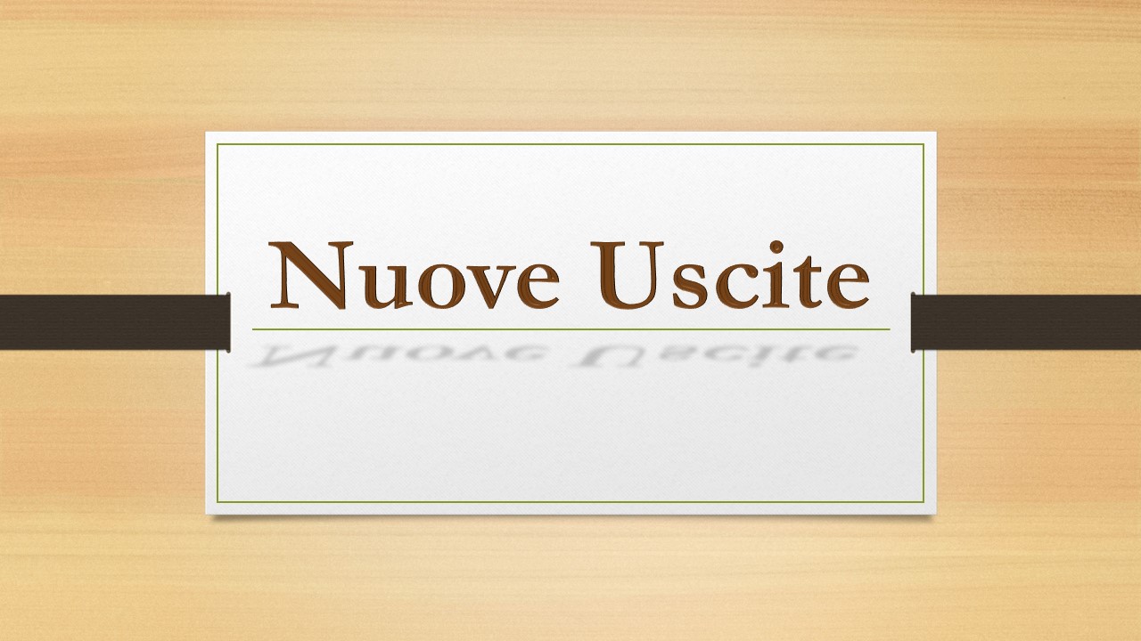 Libri in uscita dal 1 al 7 Aprile 2019