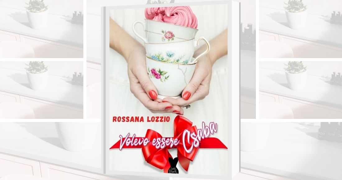 Cover "Volevo essere Csaba" di Rossana Lozzio, una tazze, gelato alla frangola, mani femminili, senso di leggerezza e allegria. Toni del rosa e del rosso su sfondo bianco